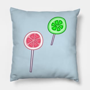 Pink Lemon and Lime Lollipops Pillow