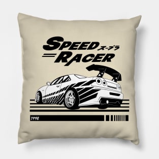 street racing black and white Pillow