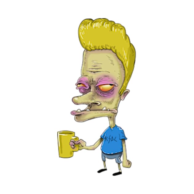 Beavis Before Coffee by idrawcartoons