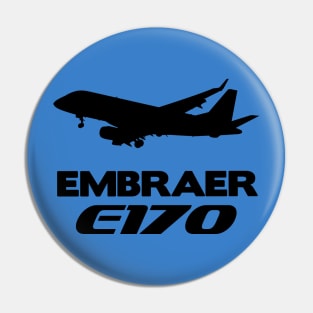 Embraer E170 Silhouette Print (Black) Pin