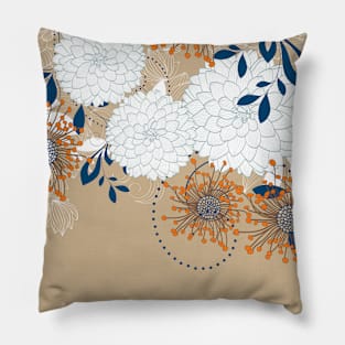 Asian-Inspired Chrysanthemum 4 Pillow