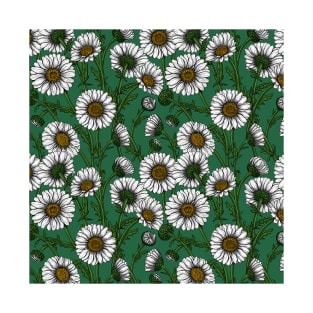 Daisies on emerald green T-Shirt