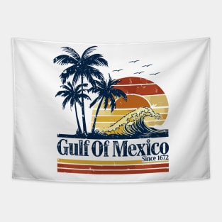 Gulf of Mexico Since 1672 Retro Vintage Beach Tapestry
