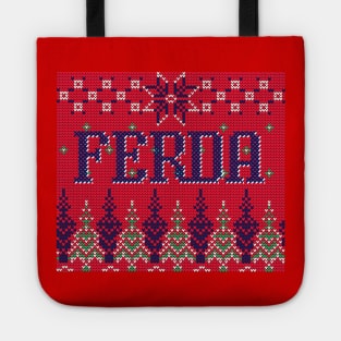 Ugly Christmas Sweater Letterkenny Ferda in red Tote