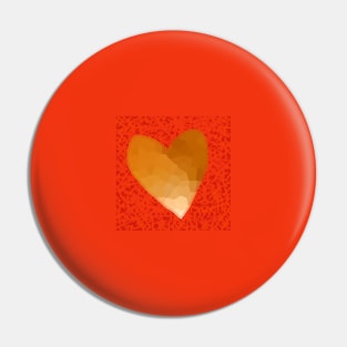 Small Gold Heart on Red Pin