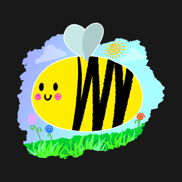 Bumblebee Bee Flowers sunshine Cartoon by Dreadful Scrawl 666