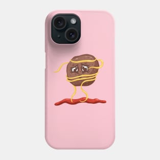 Meatball and Spaghetti Pasta Logo Cartoon Character Phone Case