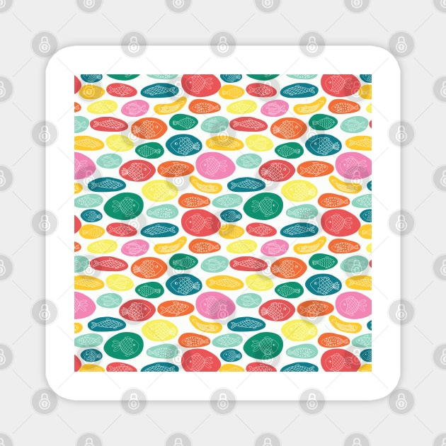 Colorful Fish Bubbles Magnet by Sandra Hutter Designs