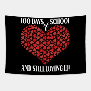 Loving 100 Days of School Cute Heart Happy 100th Days Tapestry