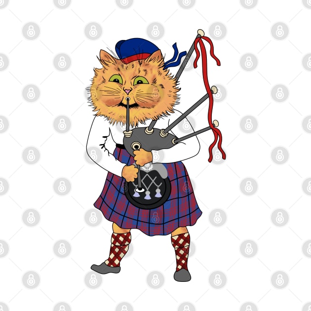 Scottish Bagpipe Playing Cat by KarwilbeDesigns