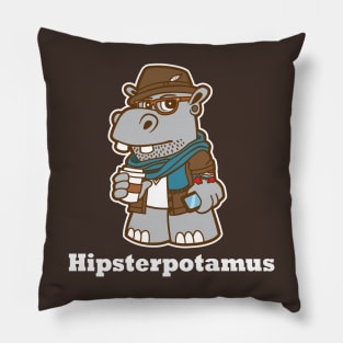 Hipsterpotamus Pillow