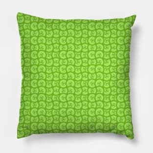 Retro Inspired D20 Circles Seamless Pattern - Lime Green Pillow