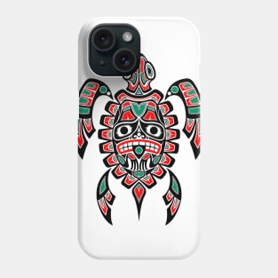 Red and Black Haida Spirit Sea Turtle Phone Case