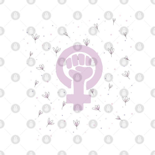 Pretty Pink Feminist Symbol by Slightly Unhinged