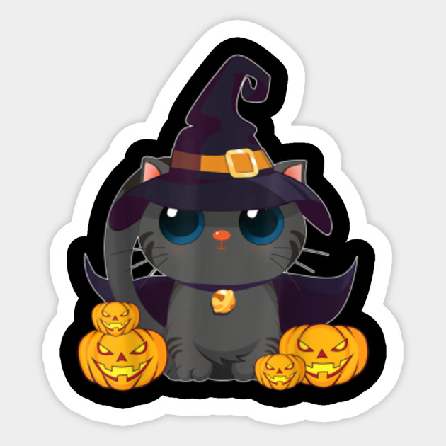 Cute Black Cat Witch Easy Halloween Costume Baby Girl Halloween Sticker Teepublic