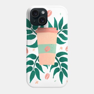 Tropical Coffee - tan and green Phone Case