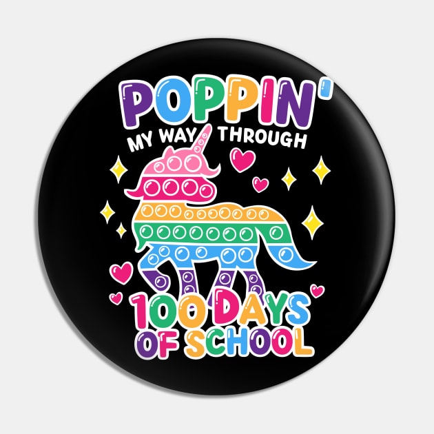 Funny Happy Poppin my way trough 100 Days Of School Pin by jodotodesign