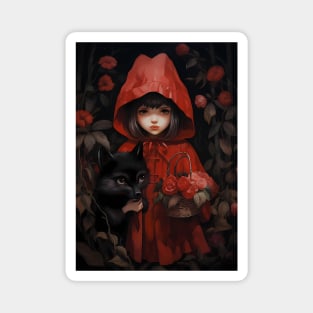 scary red riding hood Magnet