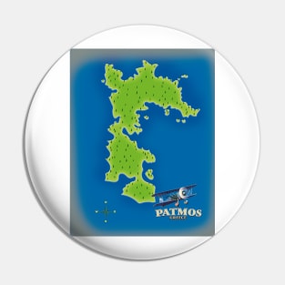 Patmos Greece island map Pin