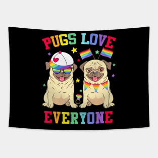 Pride Parade Pugs Love Everyone LGBT Pugs Gay Pride LGBT Tapestry