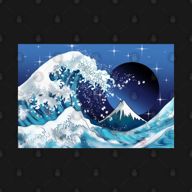 Wave off Kanagawa at night by cuisinecat