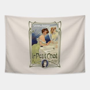 Savon de toilette - Le Petit Chat France Vintage Poster 1899 Tapestry