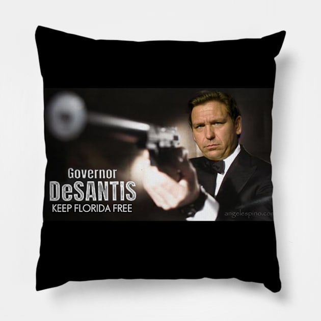 RON DeSantis aint nothing to mess with! Pillow by Political Gaffes