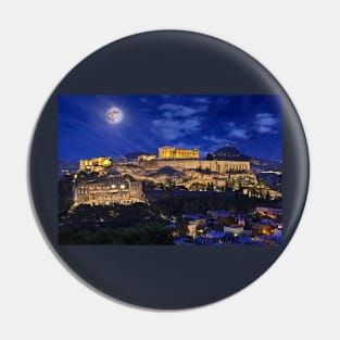 Full moon over the Acropolis Pin