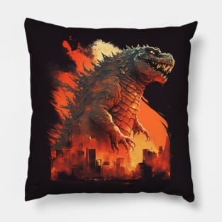 Illustration of Godzilla Pillow