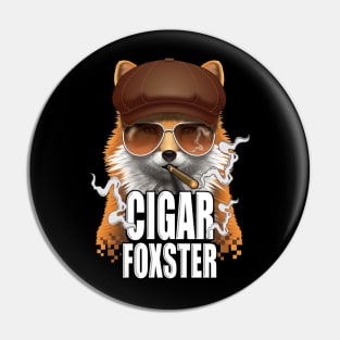 Cigar Foxster Fox Smoker Newsboy Cap Gangster Pin