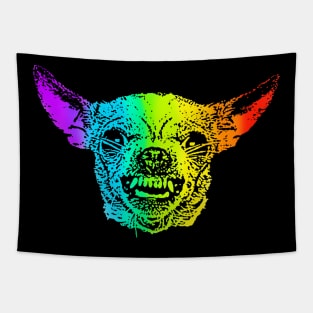 Rainbow Angry Chihuahua Tapestry