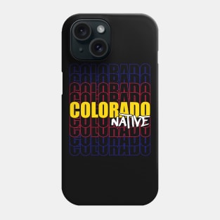 Colorado Native Typography State Flag Phone Case