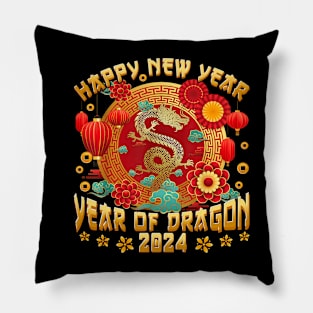 Lunar New Year 2024 Shirt Gifts Chinese Lunar New 2024 Year of The Dragon Zodiac Pillow