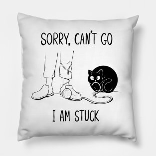 Sorry, can't go, i am stuck Pillow