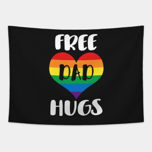 Free Dad Hugs - White Text Tapestry