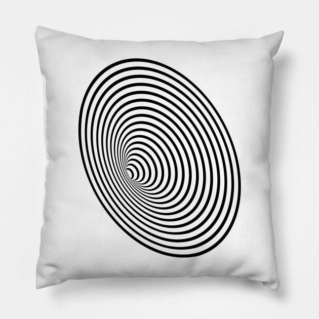 Hypnotic Circles Minimalart Pillow by FunnyMoonCosmic