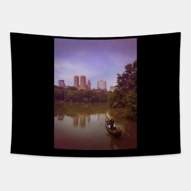 Central Park Boat Skyscrapers Manhattan NYC Tapestry by eleonoraingrid