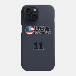 USA Badminton Number 11 T-shirt Design Phone Case