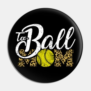 Teeball Mom Leopard Funny Softball for Mother's Day 2021 Pin