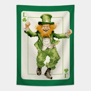 Leprechaun Shamrock Card St Paddys Day Festival Tapestry