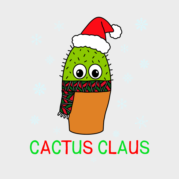 Cactus Claus - Cute Cactus With Christmas Scarf by DreamCactus