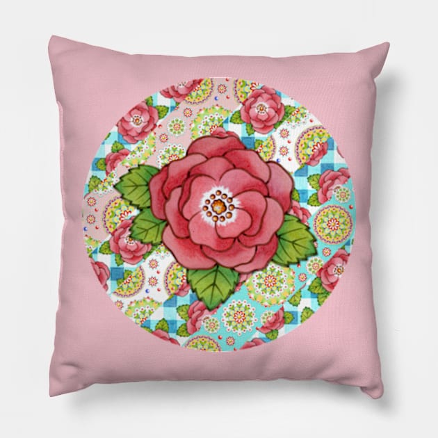 Alpen Rosa Rugosa Pillow by PatriciaSheaArt