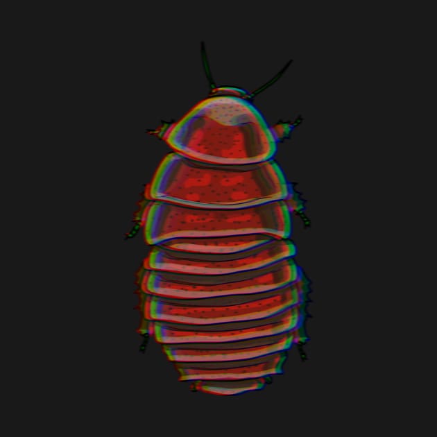 Chromatic Giant burrowing cockroach (Macropanesthia rhinoceros) by Artbychb