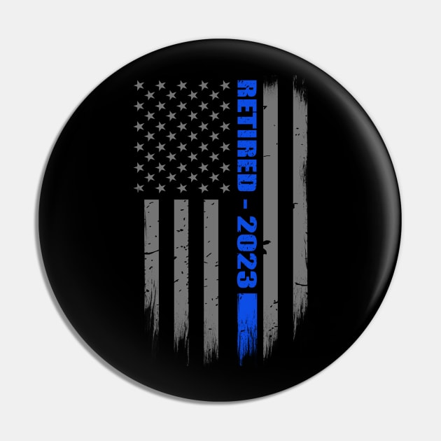 Retired Cop 2023 Thin Blue Line Flag Gift for Retired Police Officers Pin by bluelinemotivation