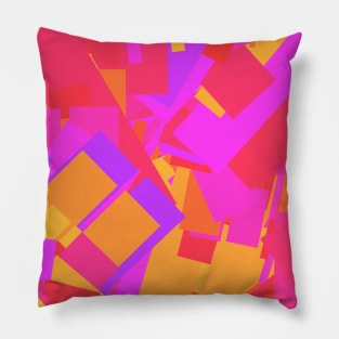 Abstract Pink Purple Yellow Pattern Art Pillow