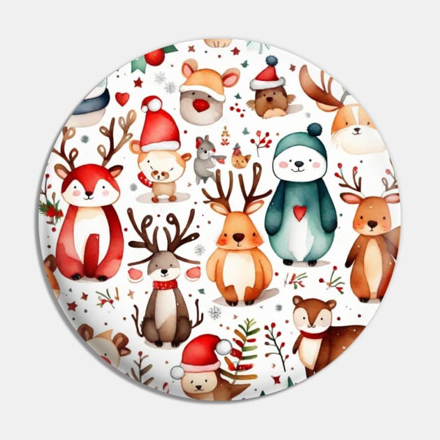 Christmas animal pattern Pin by WeLoveAnimals