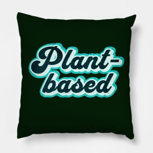 Retro Plant-Based Graphic Logo Pillow