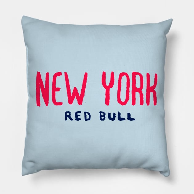 New York Red Buuuulls 04 Pillow by Very Simple Graph