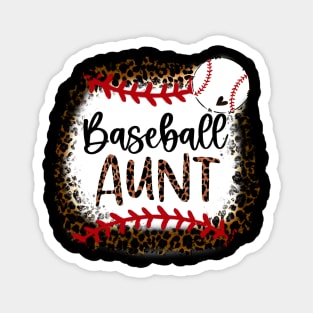 Baseball Aunt Leopard   Baseball Aunt Magnet