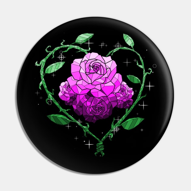 Pink Crystal Flower Pin by Saira Crystaline